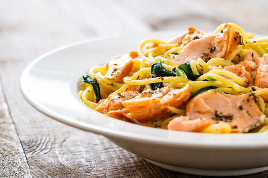 Spaghettini with Salmon, Lemon and Rainforest Season